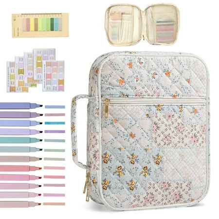 Spliced Floral Large Bible Cover Case with Index Tabs for Women, Carrying Quilted Tote Bags with Multiple Compartments, for Bible Study Accessories, Christian Gifts | Walmart (US)