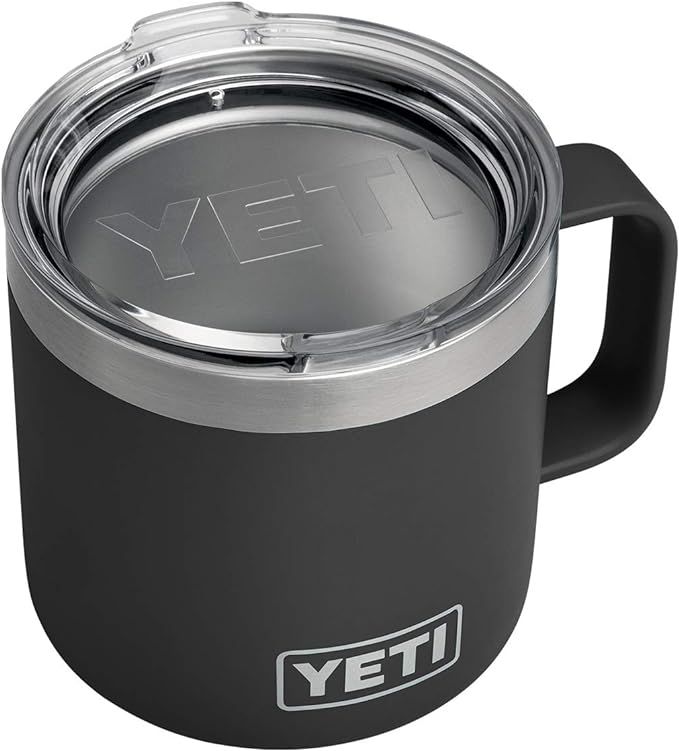 YETI Rambler 14 oz Stainless Steel Vacuum Insulated Mug with Lid, Black | Amazon (US)