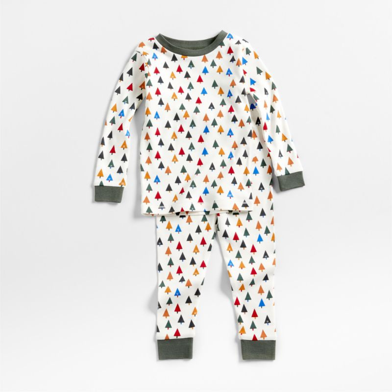 Happy Tree Organic Christmas Toddler Pajama Set 4T | Crate & Kids | Crate & Barrel