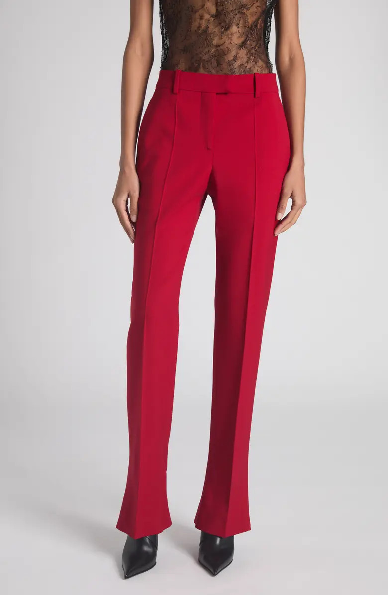 Pleated Straight Leg Wool Trousers | Nordstrom