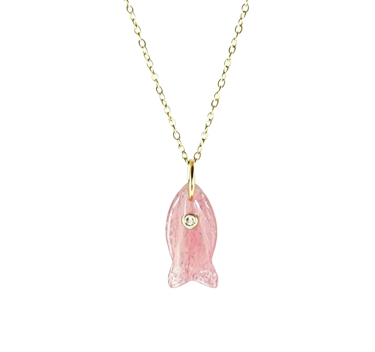 Coastal Pink Fish Necklace Water Resistant | Savvy Bling