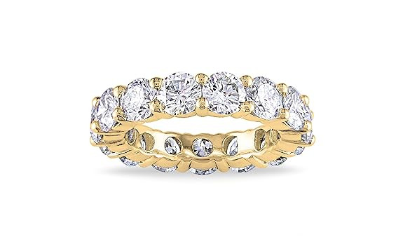 NYC Sterling 4MM Gold Cubic Zirconia Round Luxury Eternity Rings, Box Included | Amazon (US)