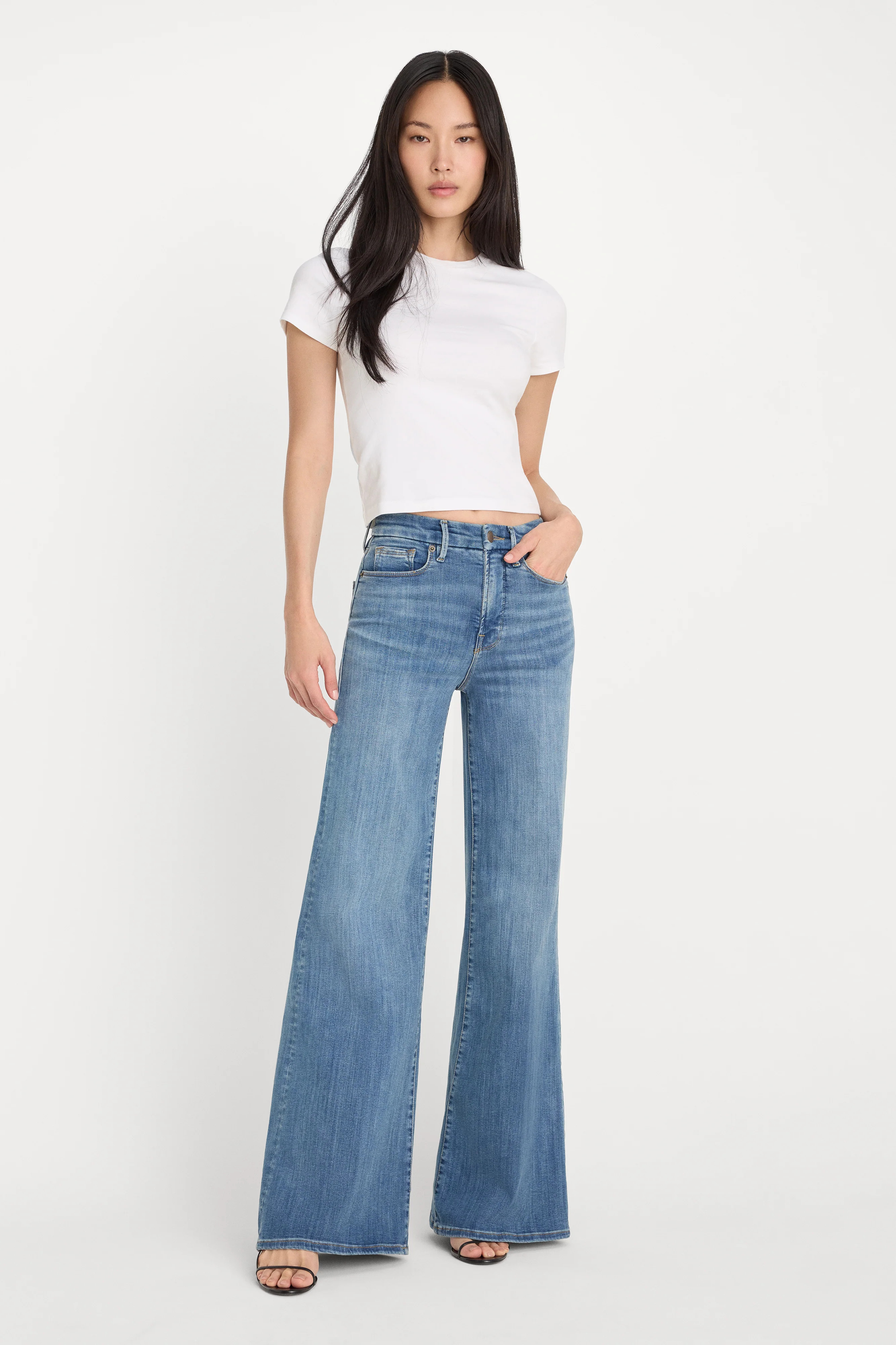 GOOD WAIST PALAZZO JEANS | INDIGO1154 - GOOD AMERICAN | Good American