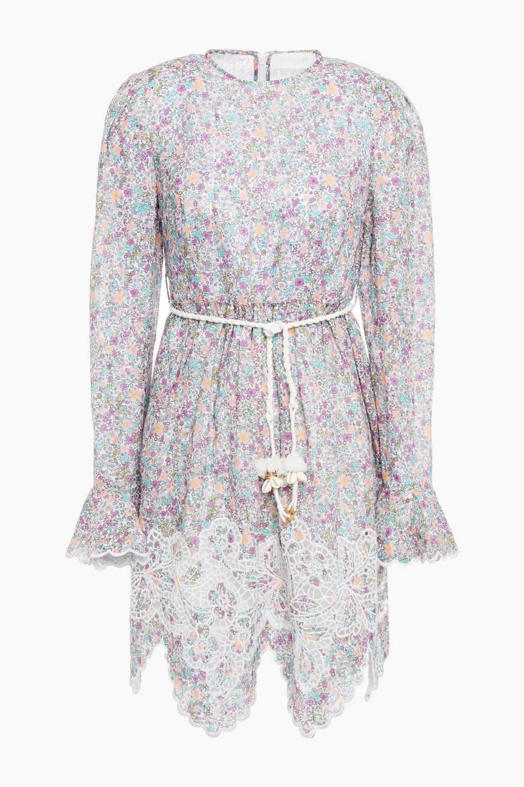 Carnaby floral-print broderie anglaise linen mini dress | The Outnet (US and CA)