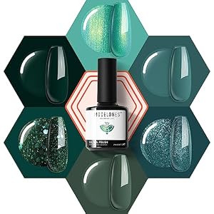 Modelones Ethereal Green Gel Nail Polish Set - 6 Colors Mermaid Lagoon Gel Polish Kit Dark Green ... | Amazon (US)