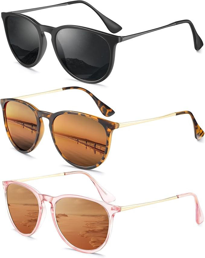 Sunglasses Womens Polarized Sunglasses-Women: Retro Round Sun Glasses with UV400 Protecion Trendy... | Amazon (US)