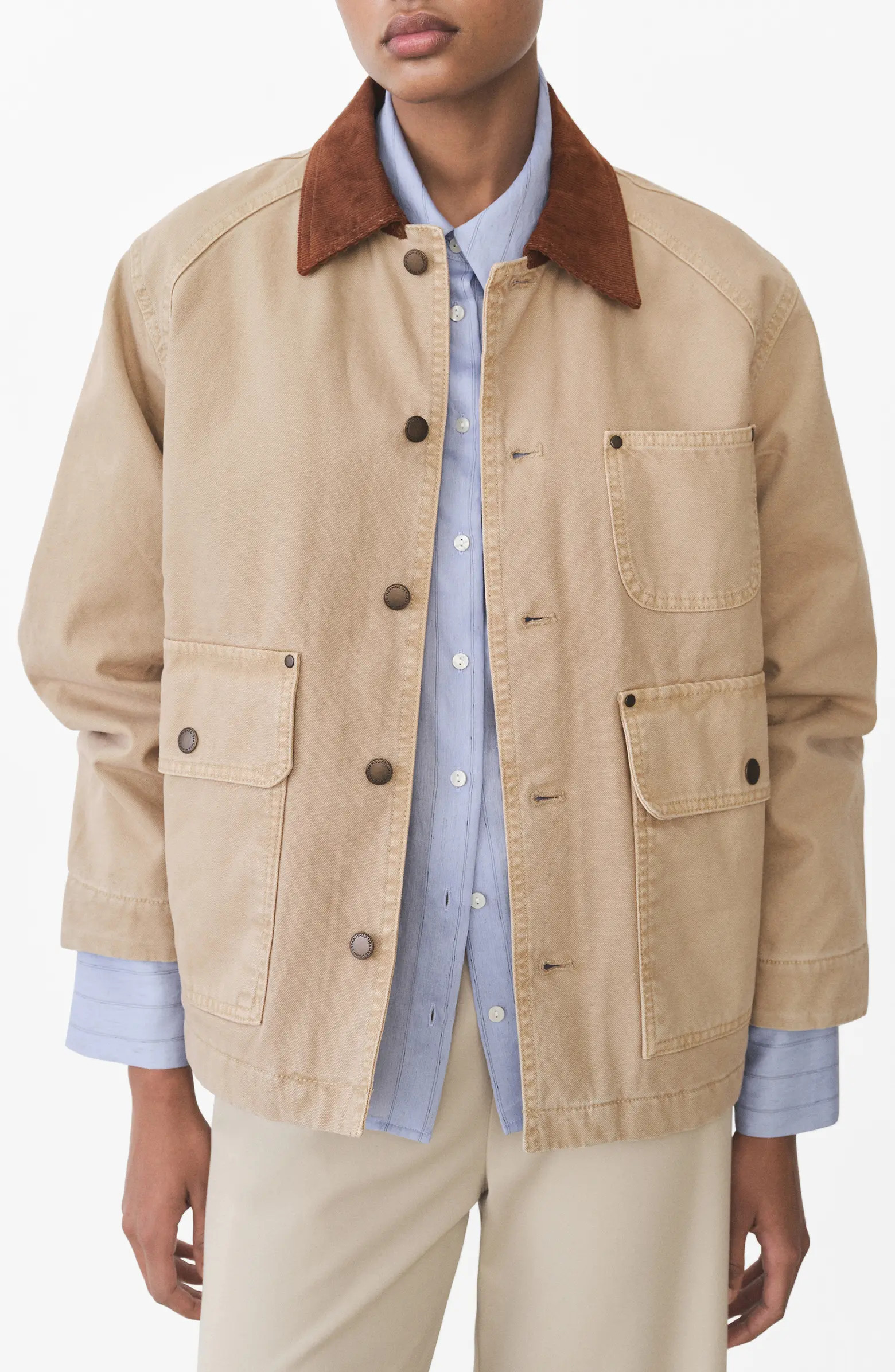MANGO Rio Cotton Twill Barn Jacket | Nordstrom | Nordstrom