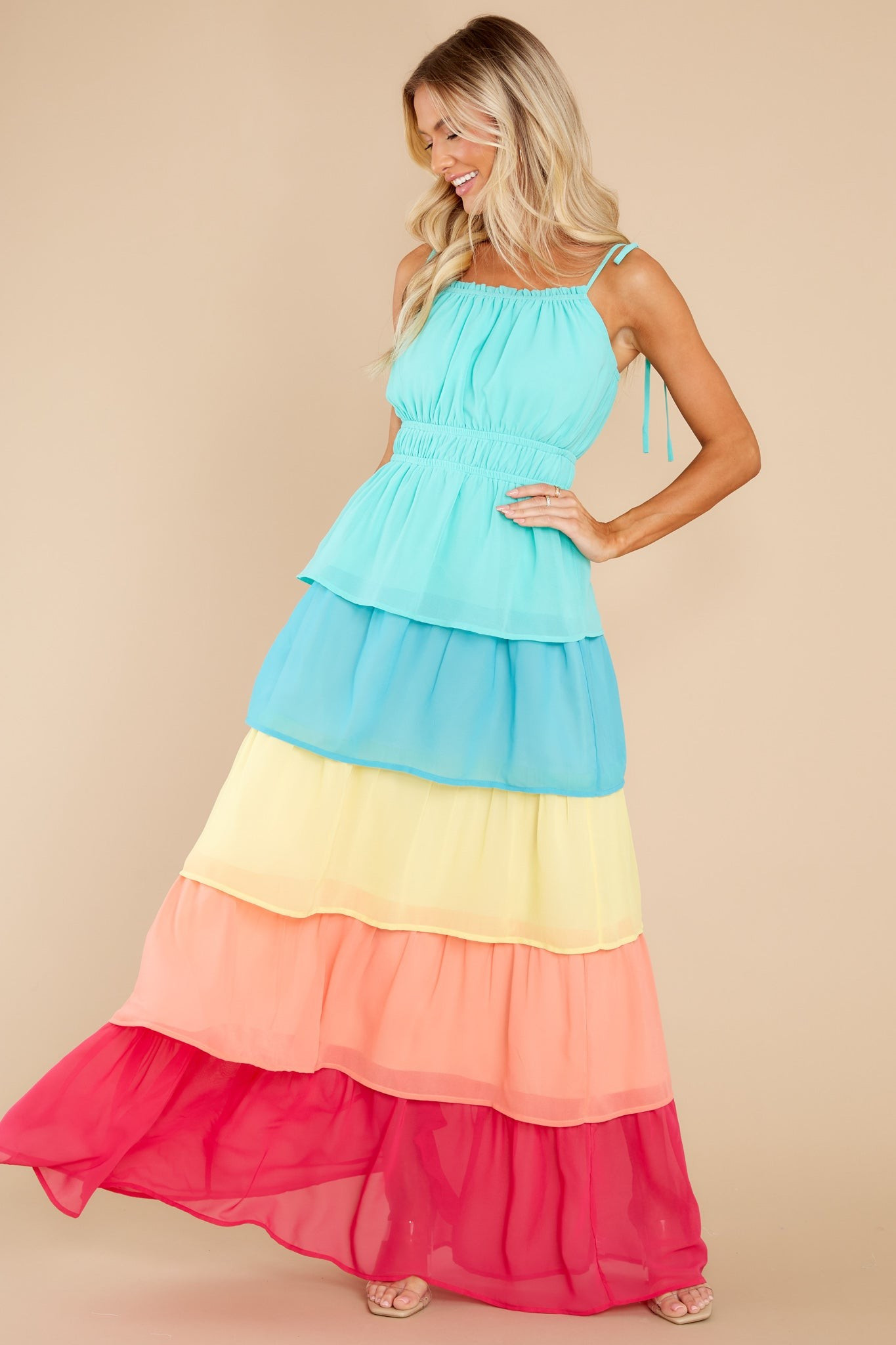 A Day To Remember Turquoise Multi Maxi Dress | Red Dress 