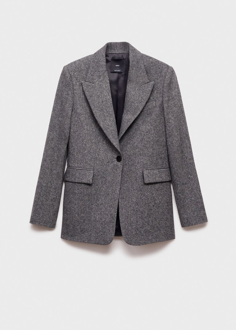 Flecked wool-blend suit blazer | Mango (US/MX/AU)