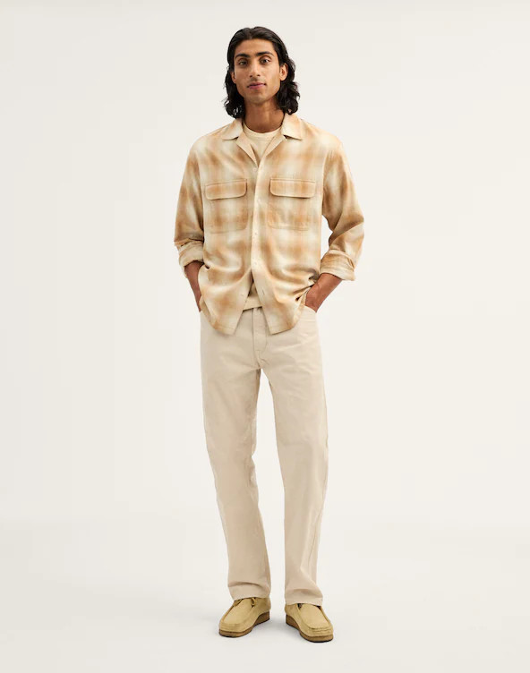 Camp-Collar Long-Sleeve Shirt in Cotton Blend | Madewell