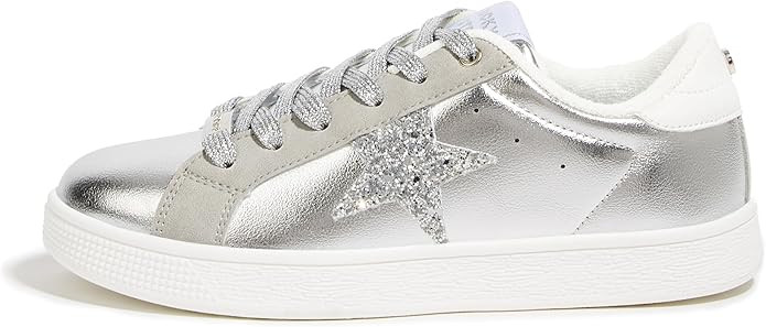 LUCKY STEP Women's Fashion Star Sneaker Lace Up Low Top Comfortable Cushioned Walking Shoes | Amazon (US)