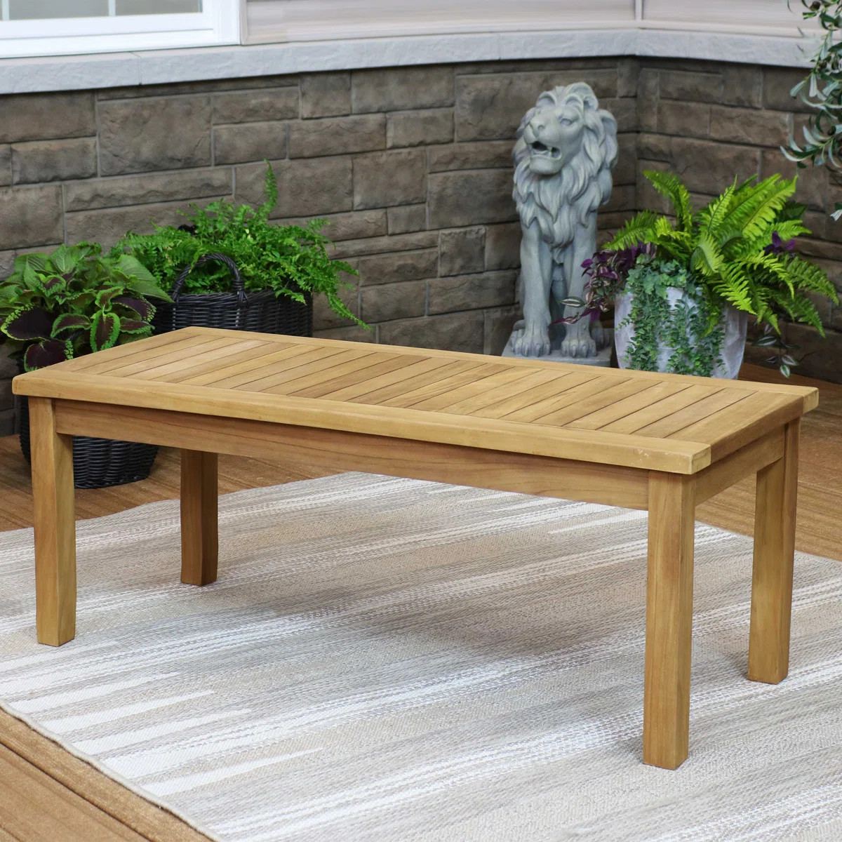 Hellwig Teak Rectangular Outdoor Coffee Table | Wayfair North America