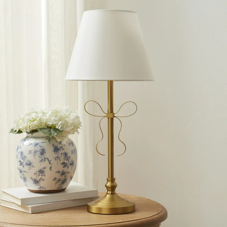 My Texas House 24" Gold Metal Bow Table Lamp | Walmart (US)