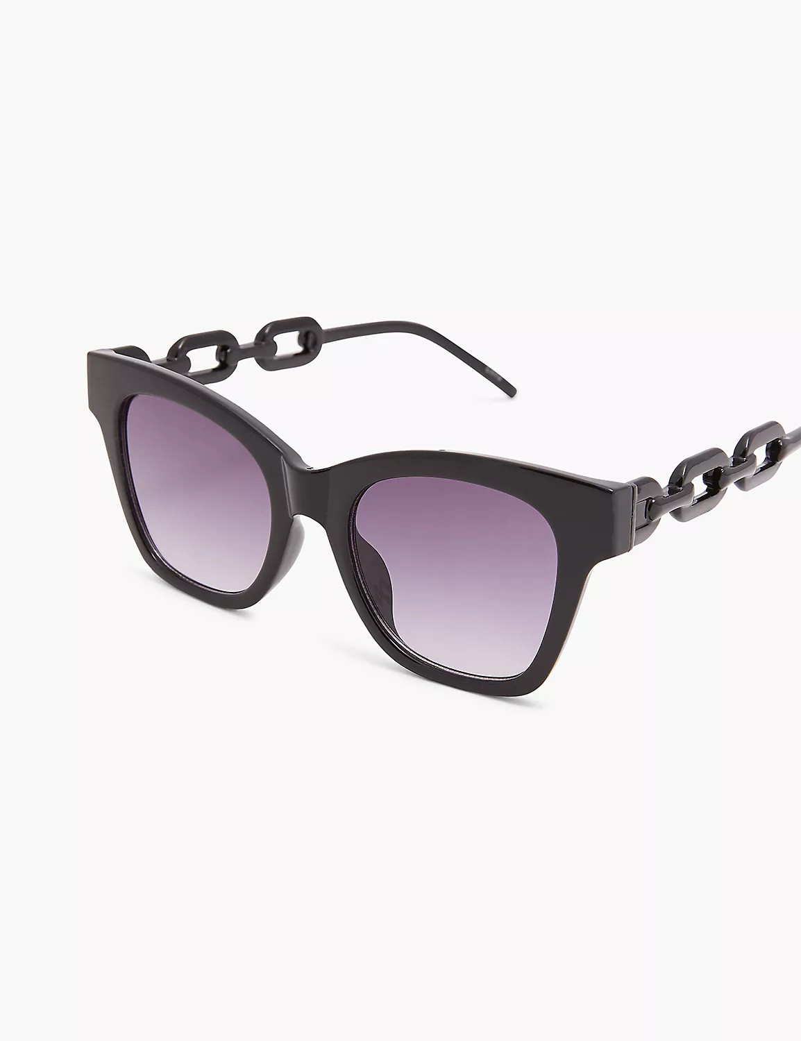 Black with DTM Chain Cat Eye Sungla | LaneBryant | Lane Bryant (US)