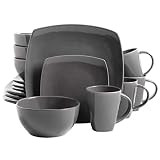 Gibson Soho Lounge 16-Piece Square Reactive Glaze Dinnerware Set, Grey - 97558.16RM | Amazon (US)
