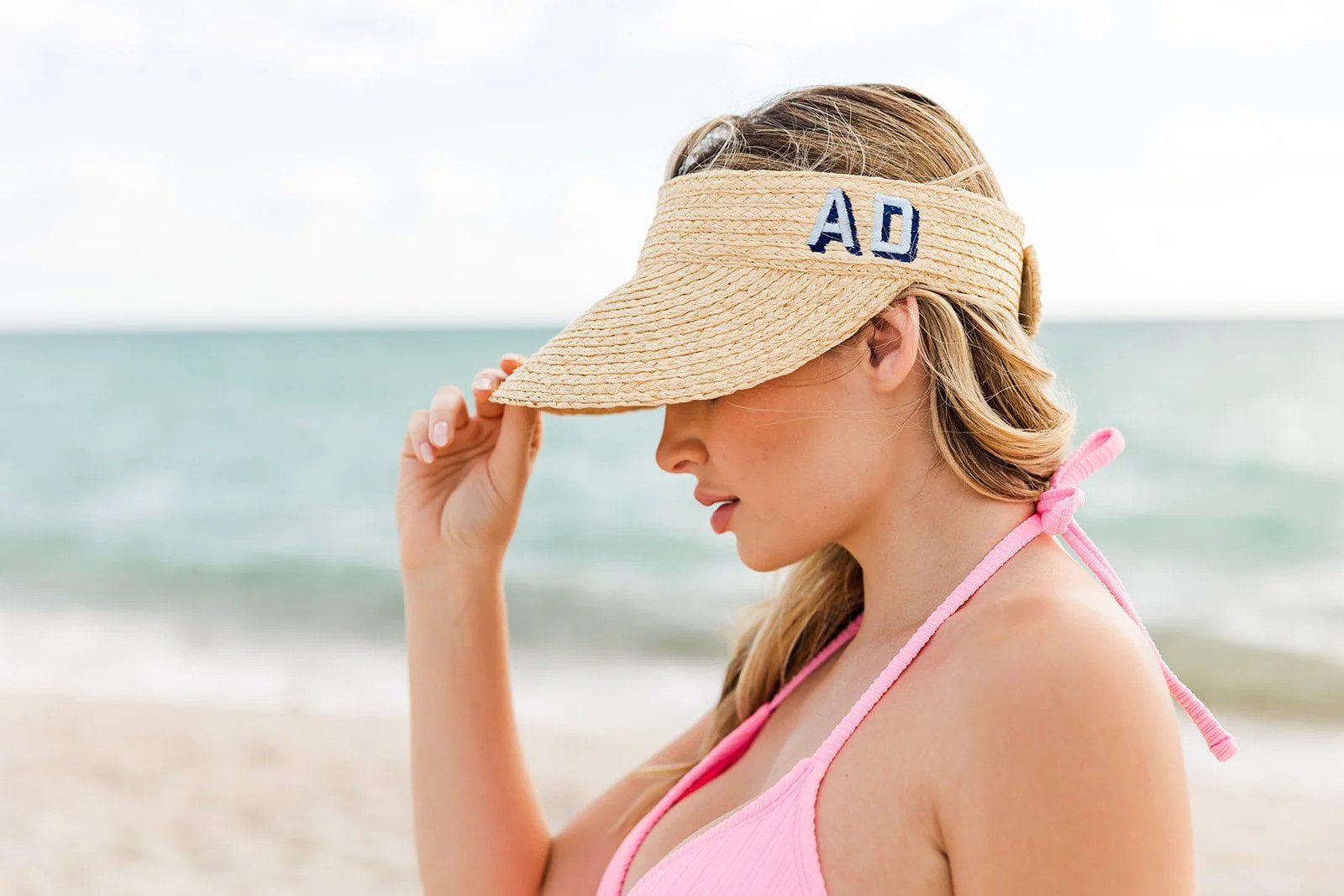 Straw Visor | Sprinkled With Pink