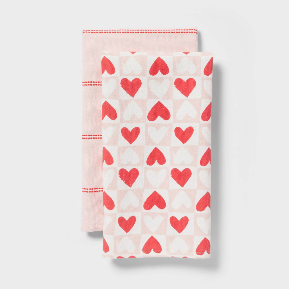 2pk Valentine's Day Checkerboard Heart Kitchen Towels - Threshold™ | Target