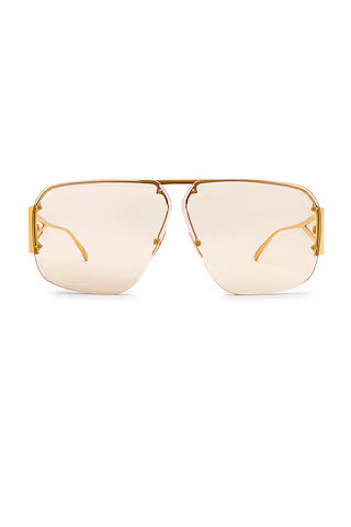 Bottega Veneta Triangle Pilot Sunglasses in Shiny Gold from Revolve.com | Revolve Clothing (Global)