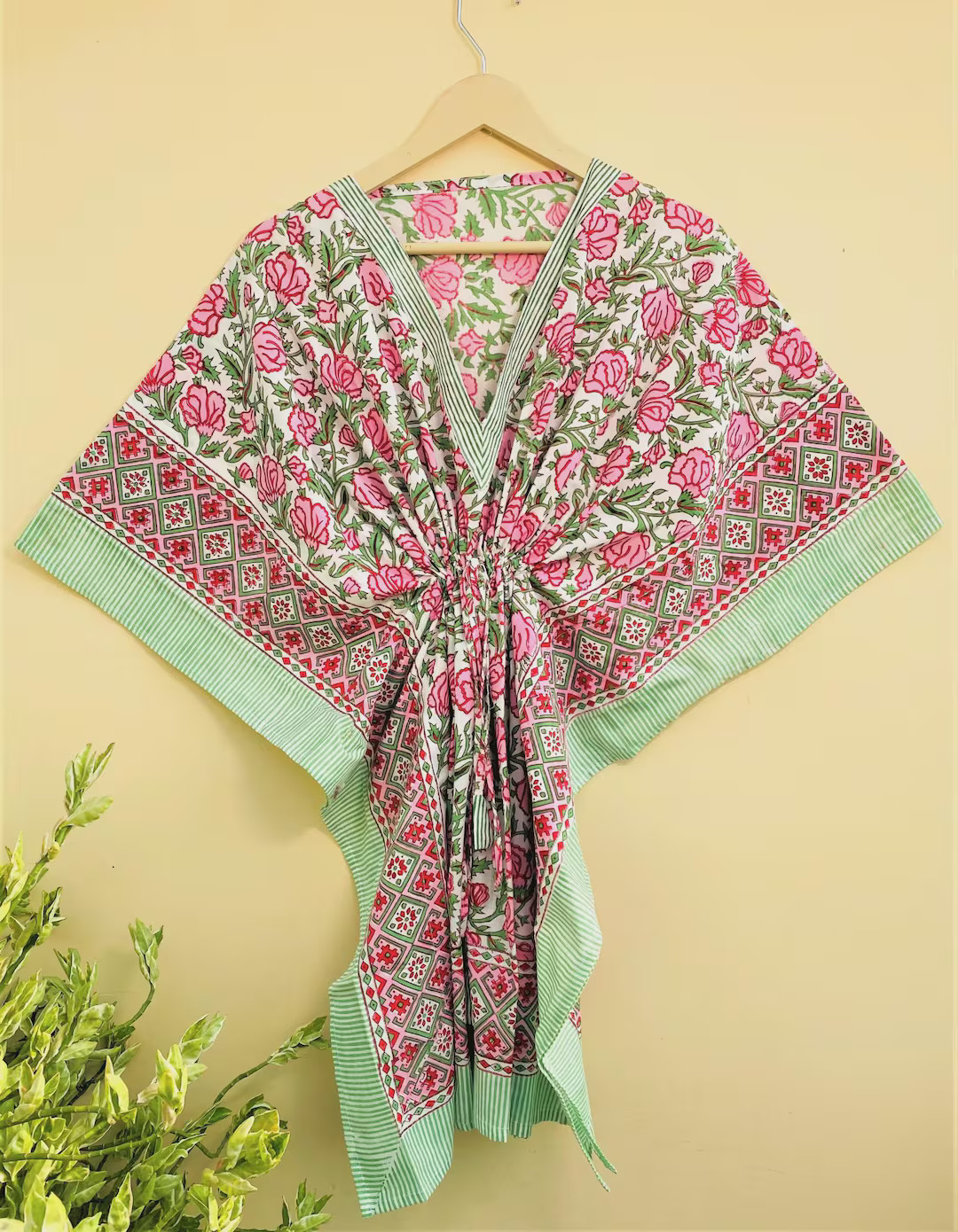 KAFTAN- 100% Cotton Kaftan, Block Print Kaftan, Dress, Summer Dress, Women Caftan, Nightwear, Lon... | Etsy (US)