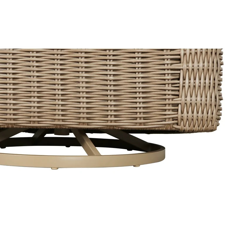 Better Homes & Gardens Bellamy Outdoor 1pk Swivel Glider Chair, Tan Wicker/Cream Cushion | Walmart (US)