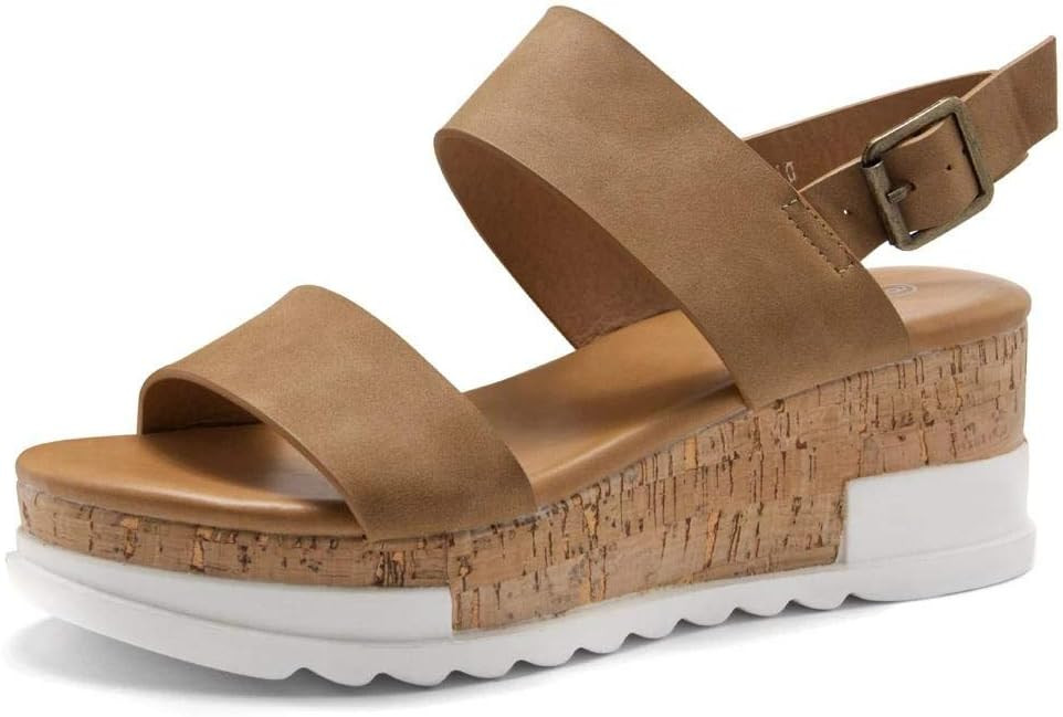 Shoe Land DIRASSA Women's Open Toe Ankle Strap Platform Wedge Sandals | Amazon (US)