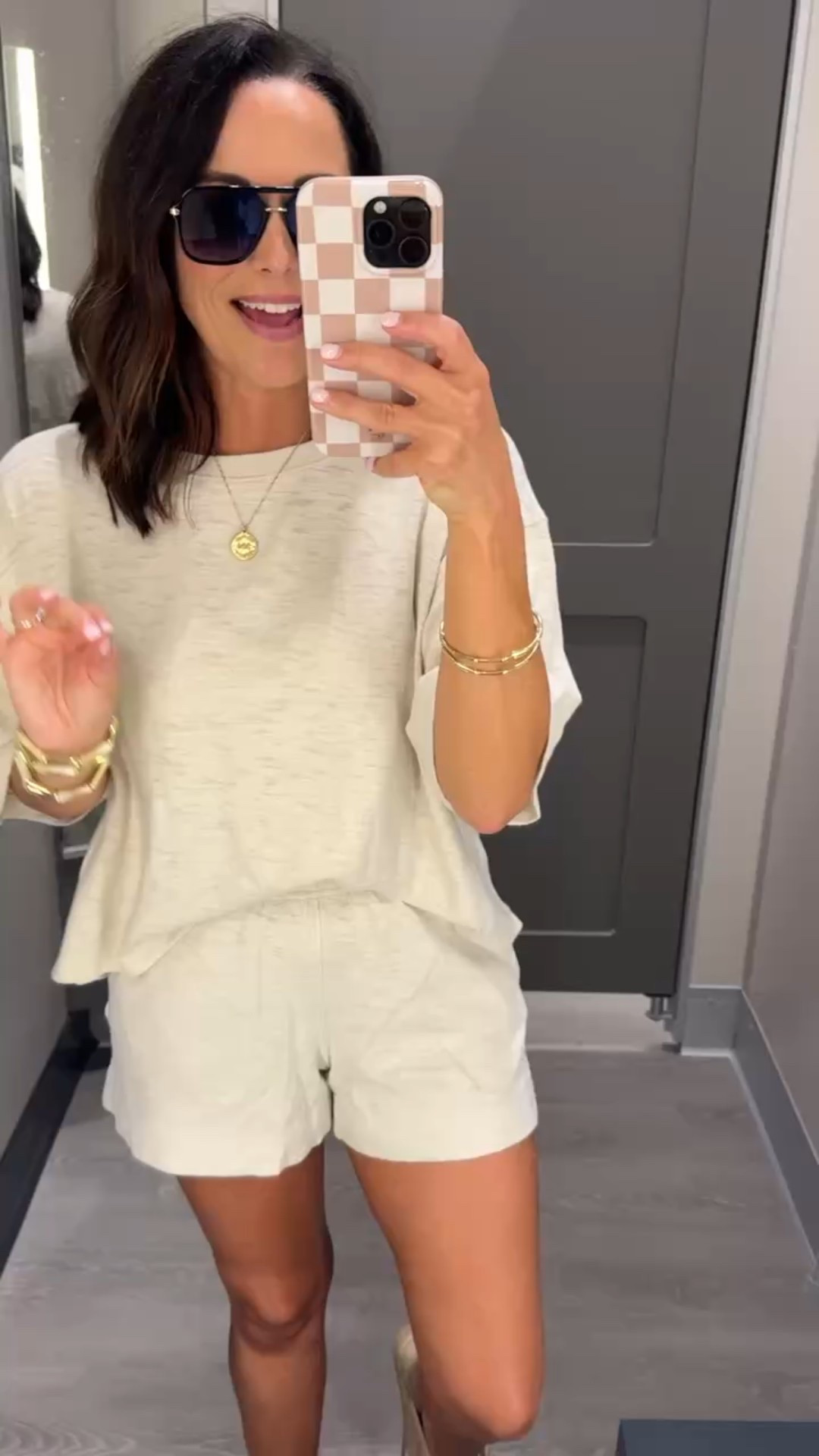 Wearing a size medium in the top
Small in the bottoms!

#LTKFindsUnder50 #LTKSaleAlert #LTKStyleTip