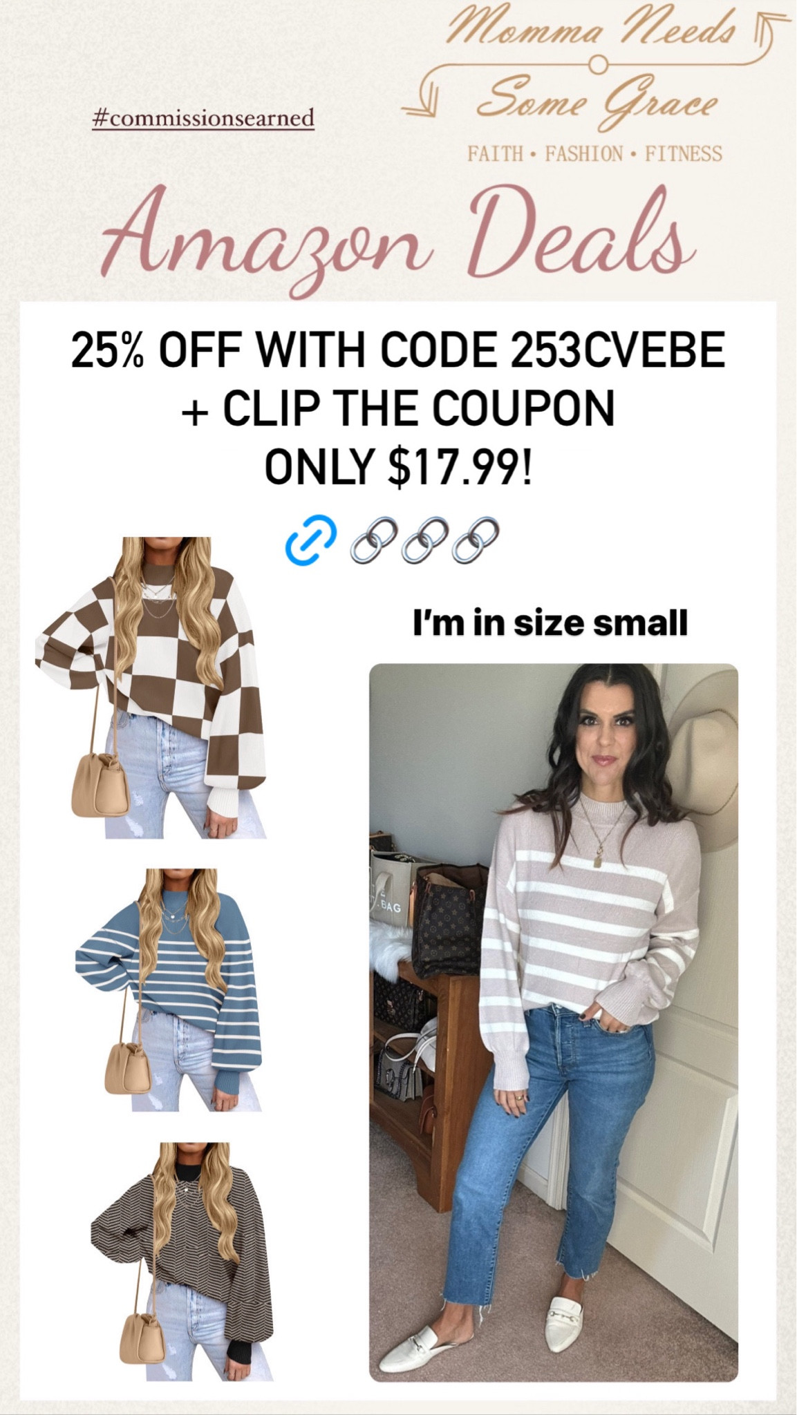 Amazon sweater on promo! Ends 7/27

Copy the code above (screenshot and then go to the picture, hold your finger down on top of the code), paste it in the box at checkout (the box is at the bottom of the payment page) . Hit space and "go" on the keyboard. Then the code should be applied

#LTKSeasonal #LTKFindsUnder100 #LTKWorkwear