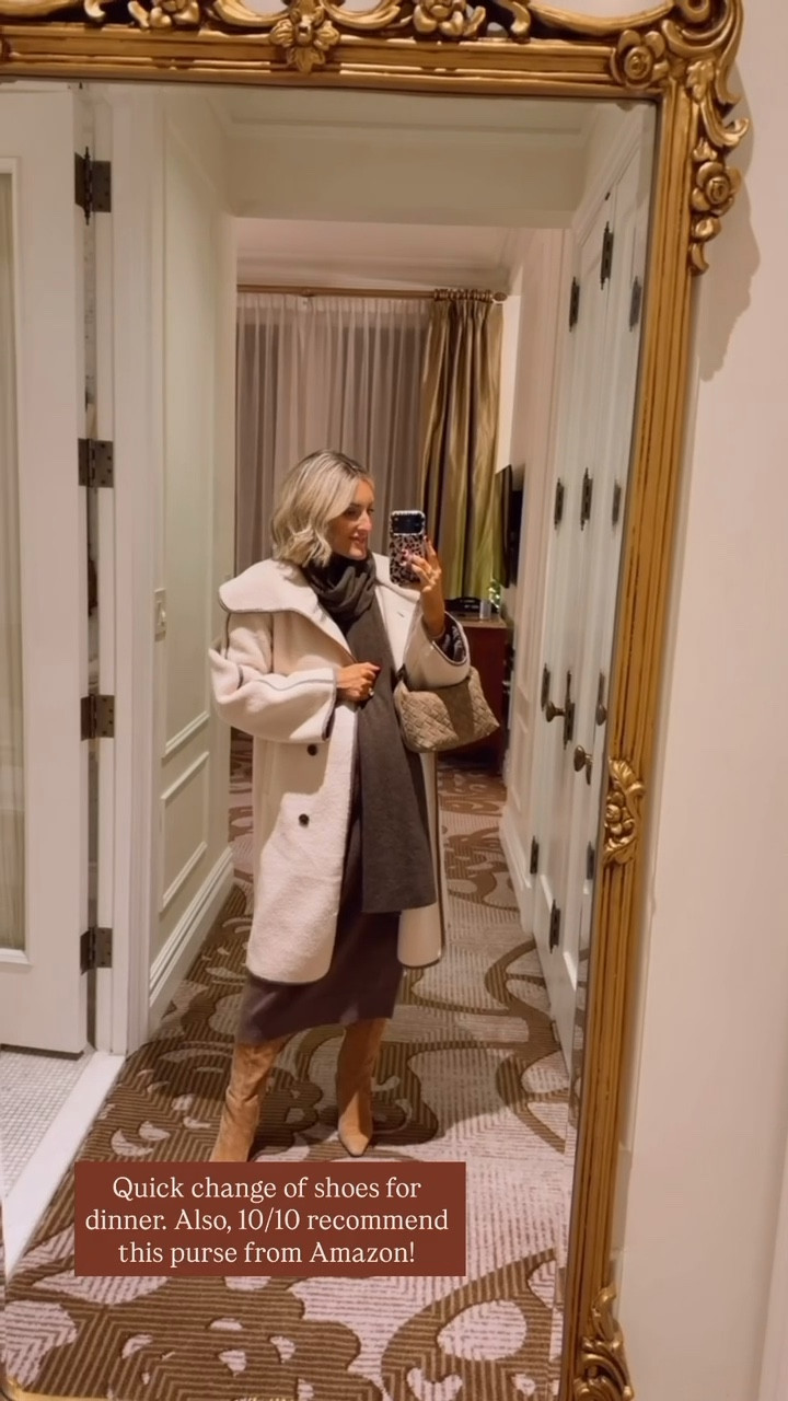 What I wore to dinner in NYC! This sweater dress is so comfy & kept me warm all night! Wearing size medium in the dress & XS in the jacket. 

Loverly Grey, NYC outfit, fall fashion, fall outfit was, dinner date night outfit, sweater dress, Target find, Target fashion, Varley

#LTKSeasonal #LTKTravel #LTKStyleTip