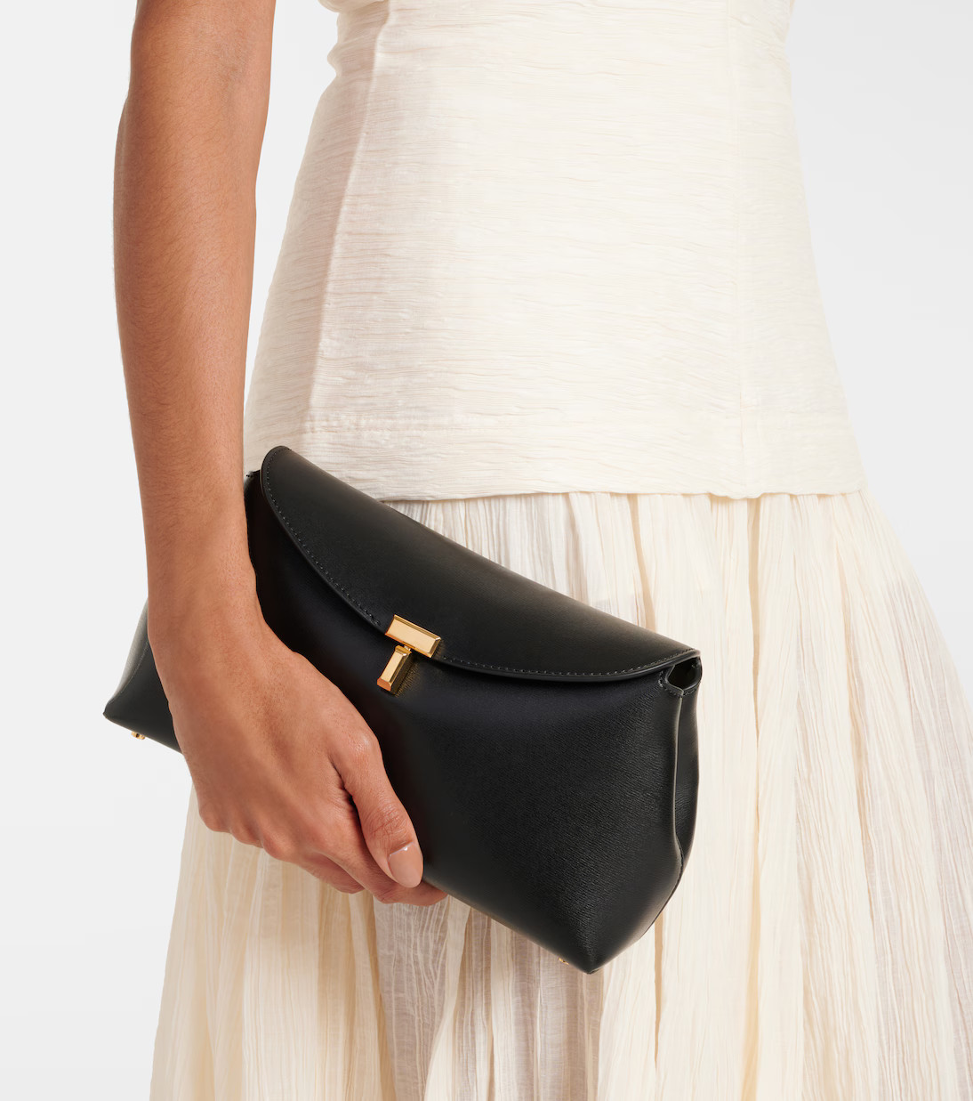 T-Lock Small leather clutch | Mytheresa (UK)