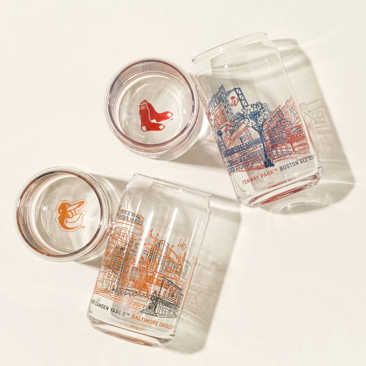 MLB Stadiumscape Can-Shaped Glasses - Set of 2 | UncommonGoods