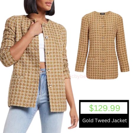 Gilded Glamour Tweed Jacket Shining in Gold ⭐️💛

#LTKSeasonal #LTKCyberWeek #LTKGiftGuide