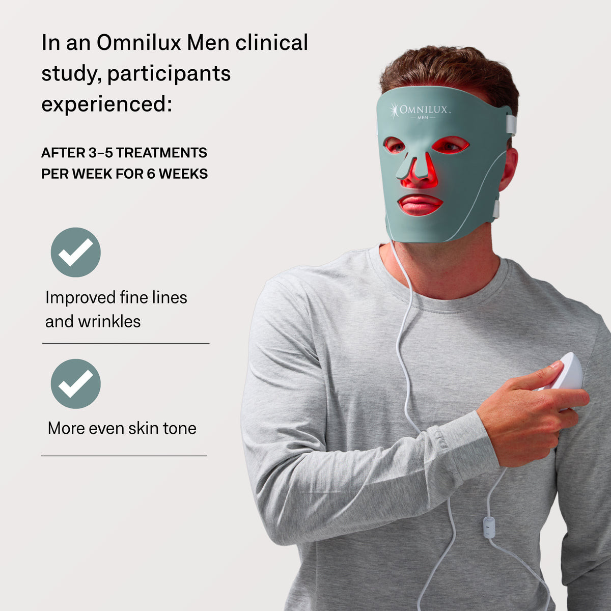 Omnilux Men | Red Light Therapy Engineered For Men's Skin | Omnilux