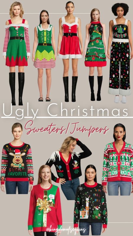 Walmart ugly Christmas sweaters and jumpsuit 

#LTKSeasonal #LTKHoliday #LTKparties