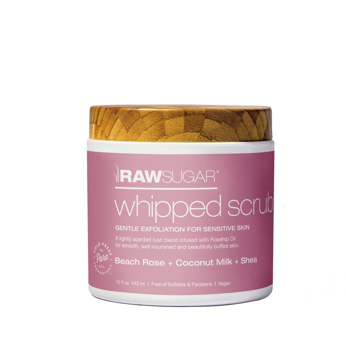 Raw Sugar Whipped Polish Sensitive Skin - Beach Rose - 15 fl oz | Target