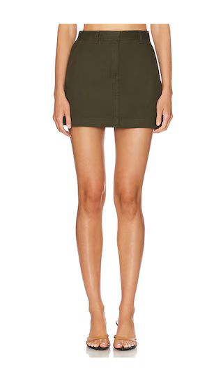 Theory Mini Trouser Skirt in Olive. - size 2 (also in 10, 12, 4, 6, 8) | Revolve Clothing (Global)