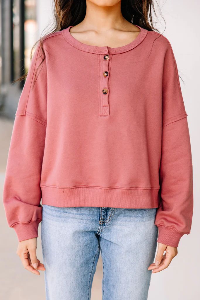 Looking Forward Deep Rose Pink Pullover | The Mint Julep Boutique