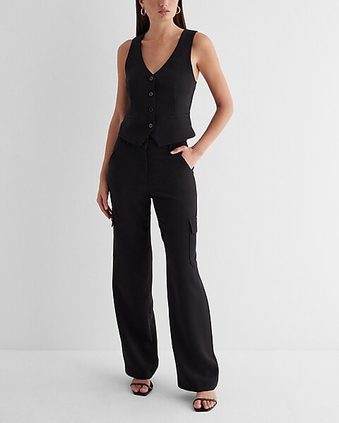 Button Front Tailored Blazer Vest | Express