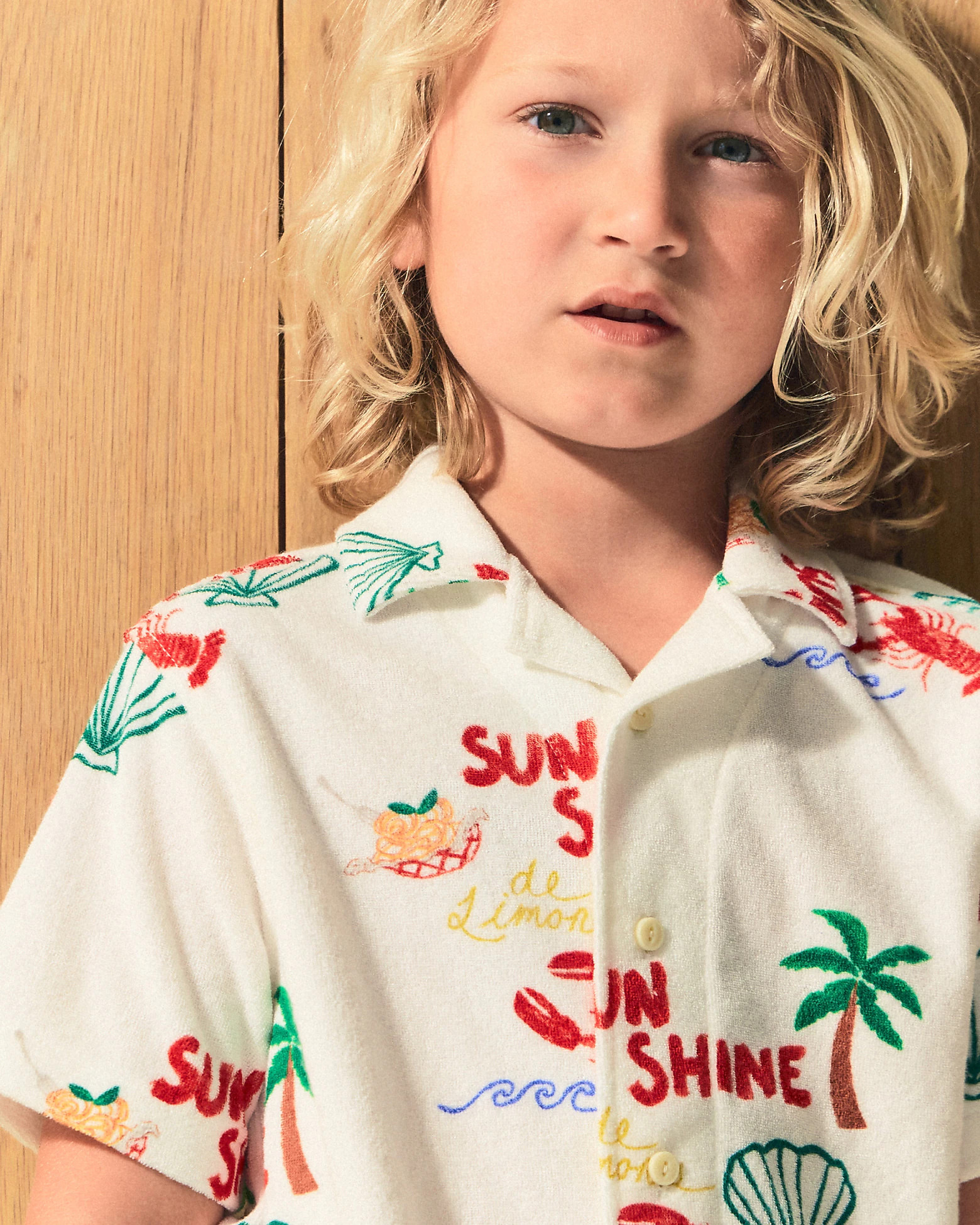 Kids' towel terry shirt in vacation print | J. Crew US