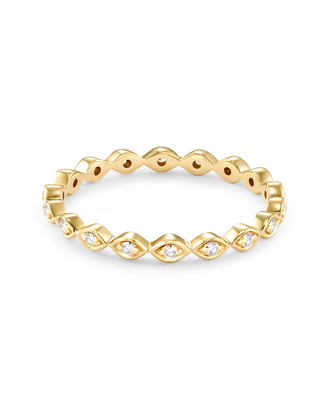 Nicolette 14k Yellow Gold Band Ring in White Diamond | Kendra Scott