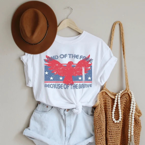 USA Shirt Land of the Free Because of the Brave Tshirt | Etsy | Etsy (US)