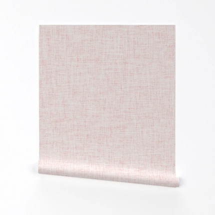 Pink Linen Look Peel & Stick Wallpaper