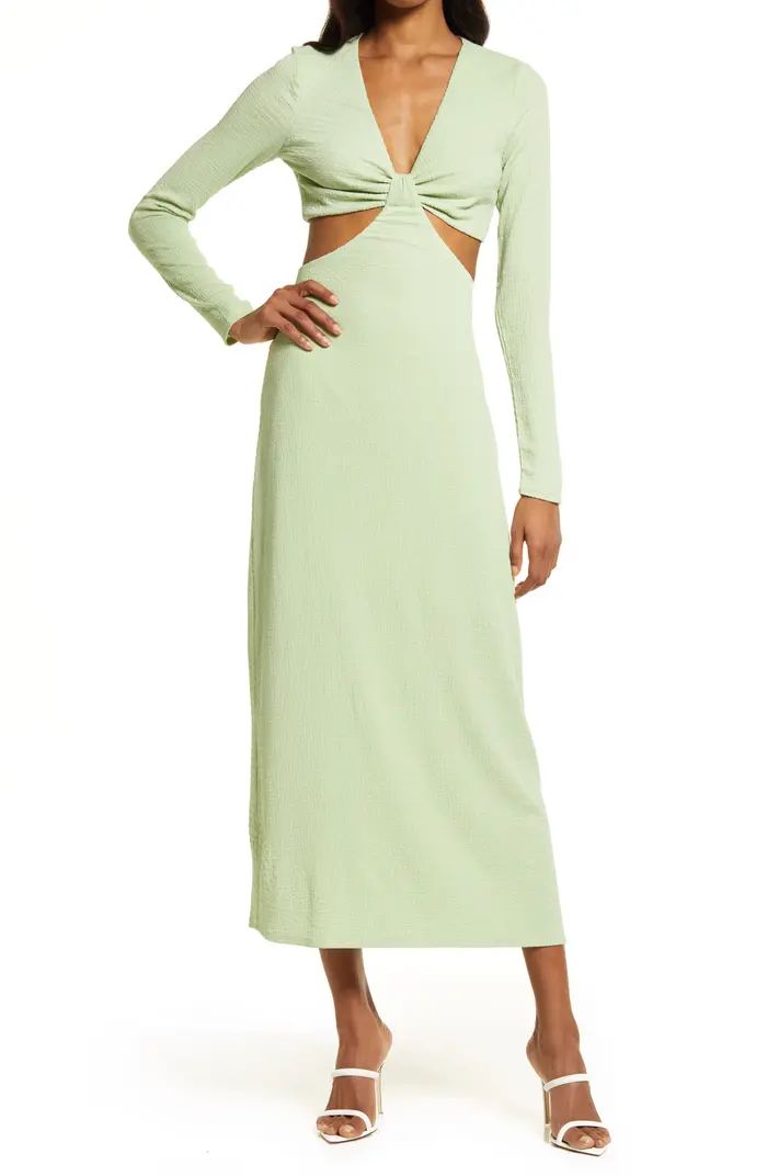 Sol Side Cutout Long Sleeve Midi Dress | Nordstrom