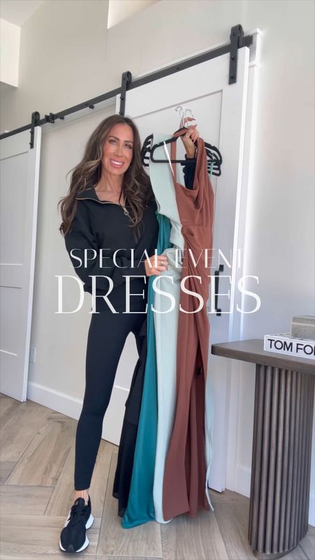 Special event dress options…I had a black tie event the other week and ordered these as my options. Sz small in everything…needed an xs in brown and maybe beige 
Heels I sz up 1/2 sz for comfort 
 #LTKwedding
Select dresses and heels on sale 

#LTKStyleTip #LTKSeasonal #LTKSaleAlert