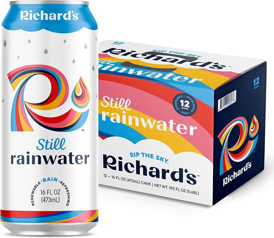 Richard's Rainwater Still Canned Water, 100% Rain, Naturally Purified Drinking Water (16 fl oz Al... | Amazon (US)