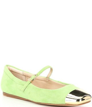 Dolce Vita Reyes Metallic Cap Toe Suede Mary Jane Ballet Flats | Dillard's | Dillard's