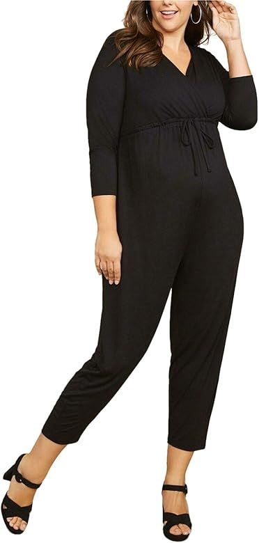 Women's Plus Size Wrap Jumpsuit. 95155-01 | Amazon (US)