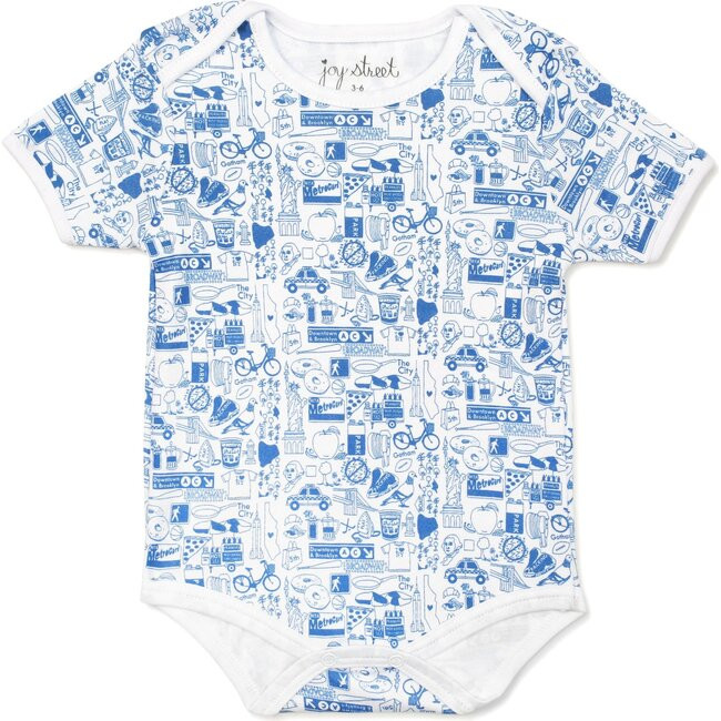 New York City Short Sleeve Onesie, Blue | Maisonette