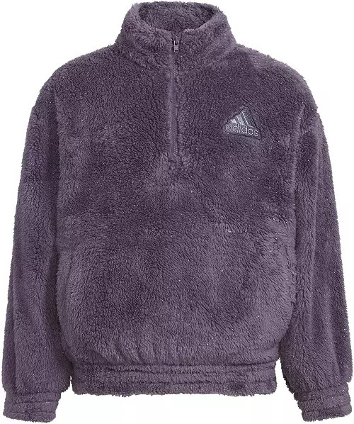 adidas Girls' Mockneck Furry Lurex Pullover | Dick's Sporting Goods