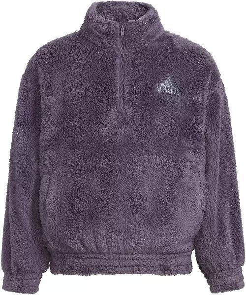 adidas Girls' Mockneck Furry Lurex Pullover | Dick's Sporting Goods