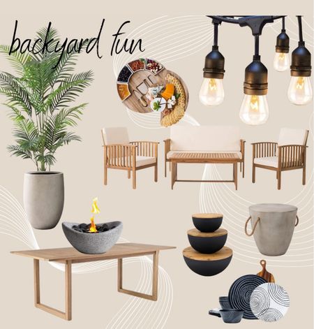 Backyard refresh, summer activities, outdo lights, outdoor table, outdoor dining, outdoor plates, table fire pit 

#LTKSeasonal #LTKhome